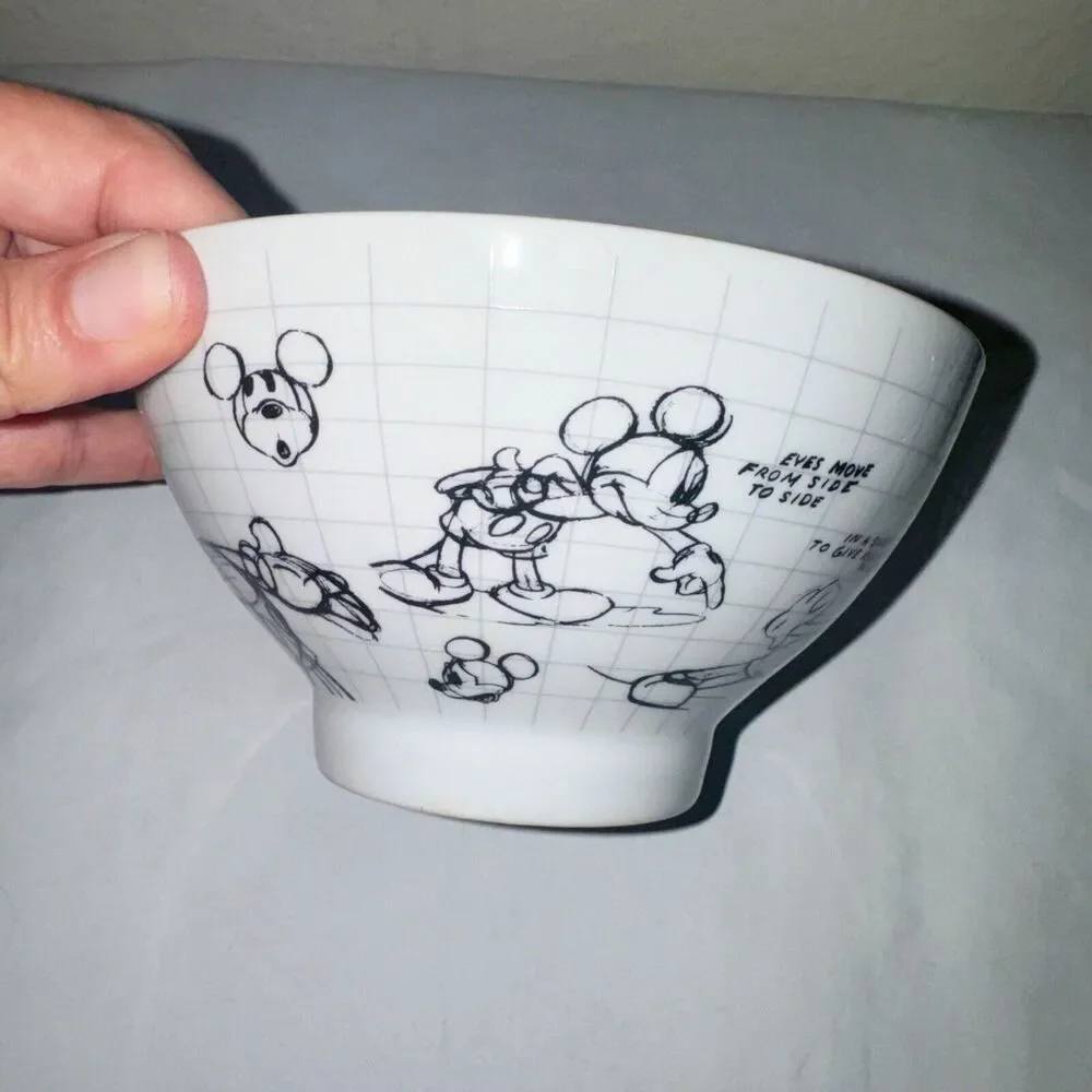 Mickey Minnie Mouse Cereal Bowls Collection 2010 Disney SKETCHBOOK  Set of 2